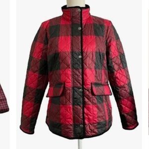 Talbots buffalo plaid quilted coat